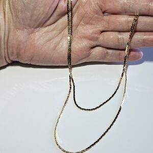 Vintage Monet Gold Tone Long Chain Necklace 36"